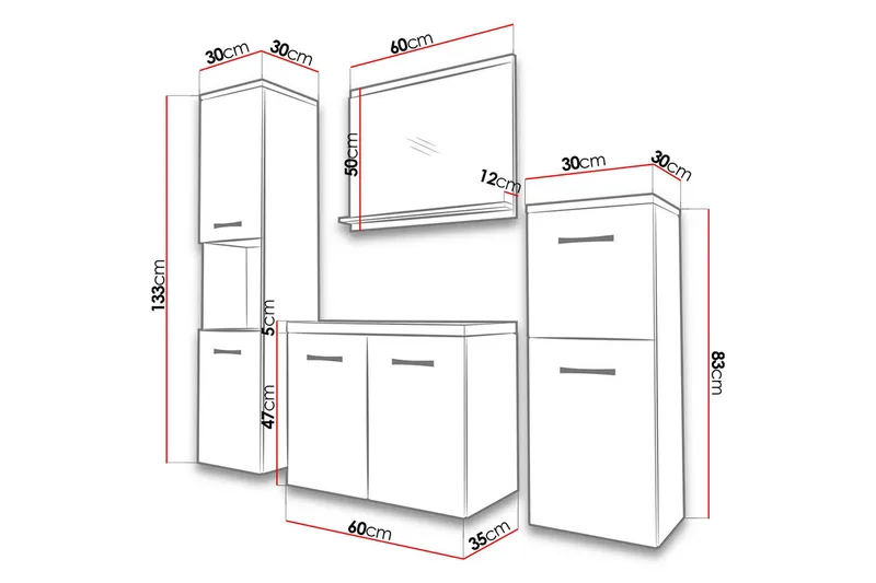Malo Baderomsett - Mørk Eik - Hus & oppussing - Kjøkken & bad - Baderom - Baderomsmøbler & baderomsinnredning - Komplette møbelpakker