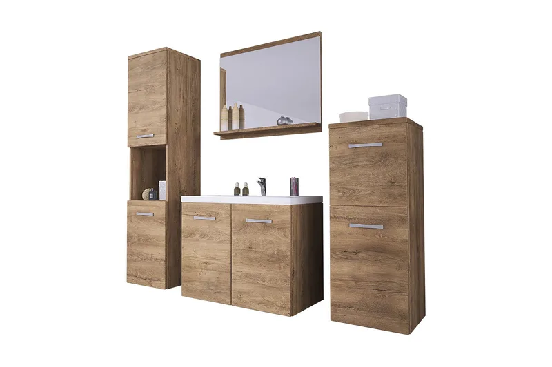 Malo Baderomsett - Mørk Eik - Hus & oppussing - Kjøkken & bad - Baderom - Baderomsmøbler & baderomsinnredning - Komplette møbelpakker