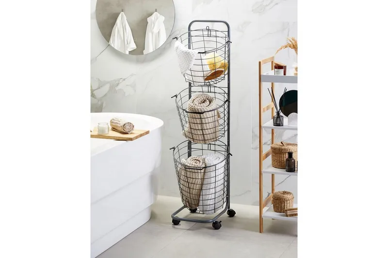 Kurv Ayapal Grå, svart - Grå, svart - Hus & oppussing - Kjøkken & bad - Baderom - Baderomsmøbler & baderomsinnredning - Rullevogn baderom