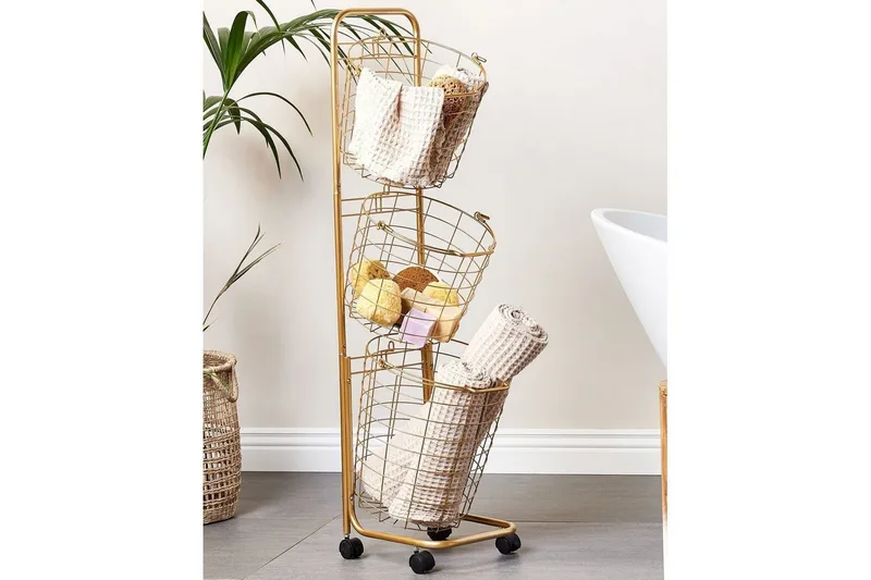 Kurv Ayapal Gull - Gull - Hus & oppussing - Kjøkken & bad - Baderom - Baderomsmøbler & baderomsinnredning - Rullevogn baderom