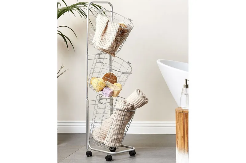 Kurv Ayapal Sølv - Sølv - Hus & oppussing - Kjøkken & bad - Baderom - Baderomsmøbler & baderomsinnredning - Rullevogn baderom