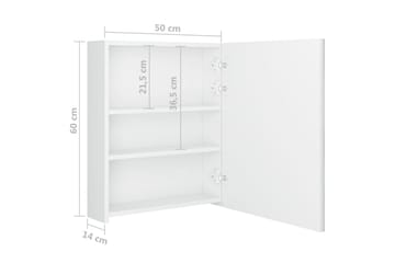LED-speilskap til bad blank hvit 50x14x60 cm - Hvit - Hus & oppussing - Kjøkken & bad - Baderom - Baderomsmøbler & baderomsinnredning - Speilskap