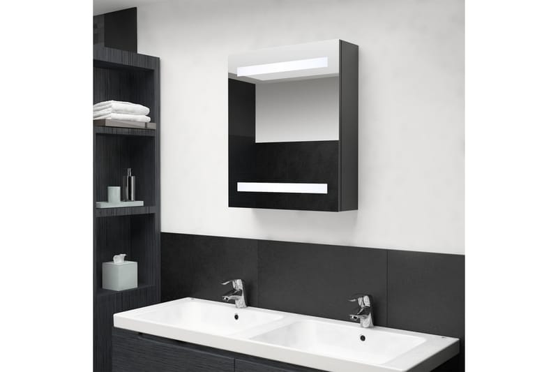 LED-speilskap til bad grå 50x14x60 cm - Grå - Hus & oppussing - Kjøkken & bad - Baderom - Baderomsmøbler & baderomsinnredning - Speilskap