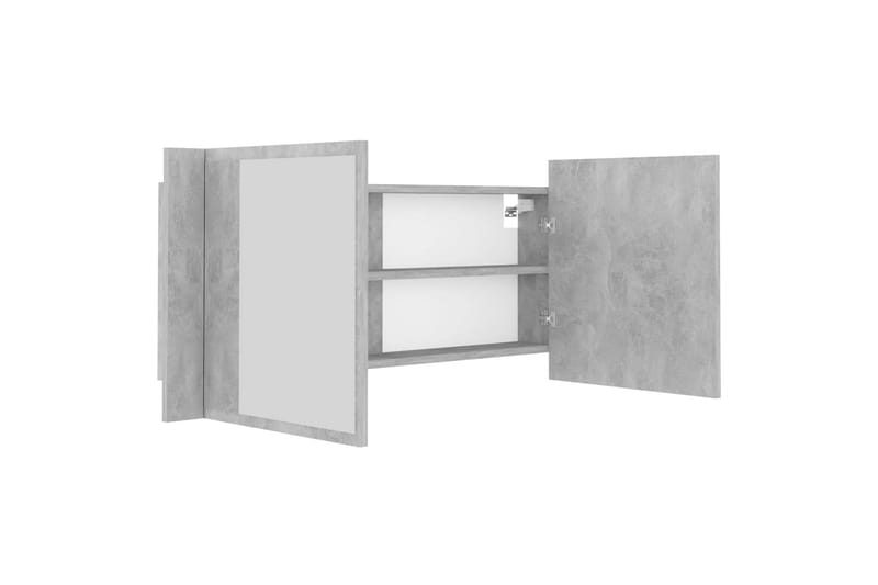 LED-speilskap til baderom betonggrå 100x12x45 cm - Grå - Hus & oppussing - Kjøkken & bad - Baderom - Baderomsmøbler & baderomsinnredning - Speilskap
