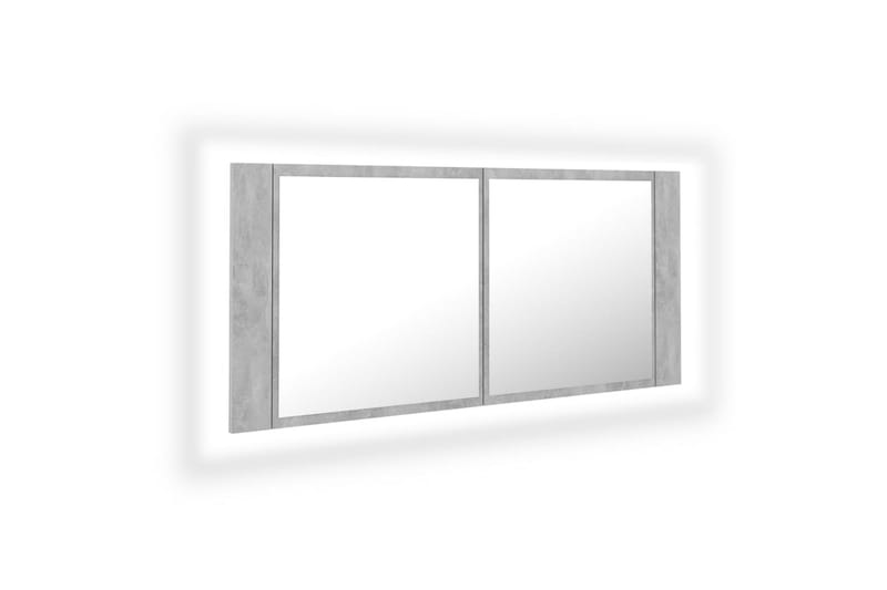 LED-speilskap til baderom betonggrå 100x12x45 cm - Grå - Hus & oppussing - Kjøkken & bad - Baderom - Baderomsmøbler & baderomsinnredning - Speilskap