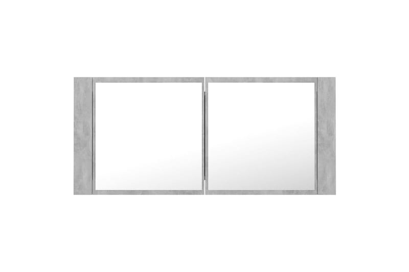 LED-speilskap til baderom betonggrå 100x12x45 cm - Grå - Hus & oppussing - Kjøkken & bad - Baderom - Baderomsmøbler & baderomsinnredning - Speilskap