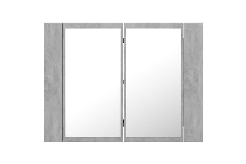 LED-speilskap til baderom betonggrå 60x12x45 cm - Grå - Hus & oppussing - Kjøkken & bad - Baderom - Baderomsmøbler & baderomsinnredning - Speilskap