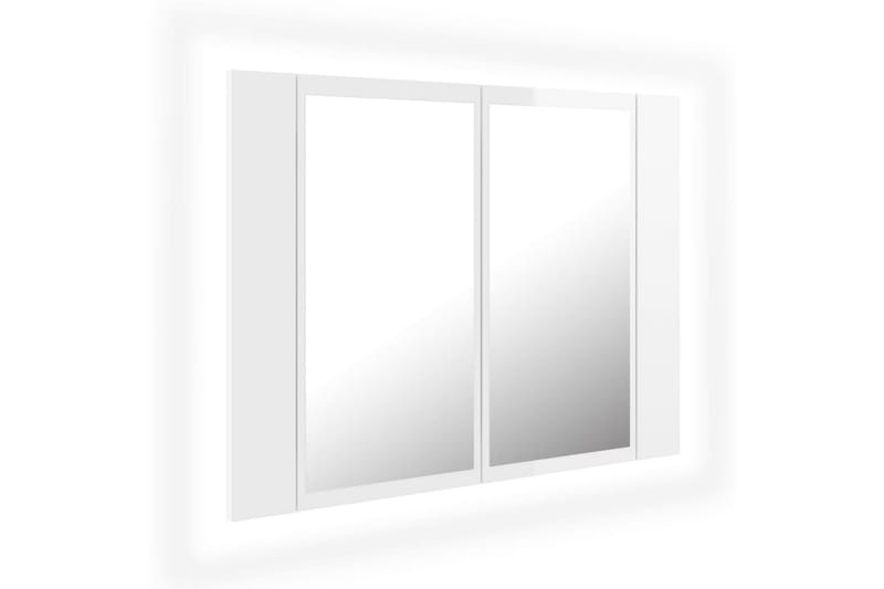 LED-speilskap til baderom høyglans hvit 60x12x45 cm - Hvit - Speilskap