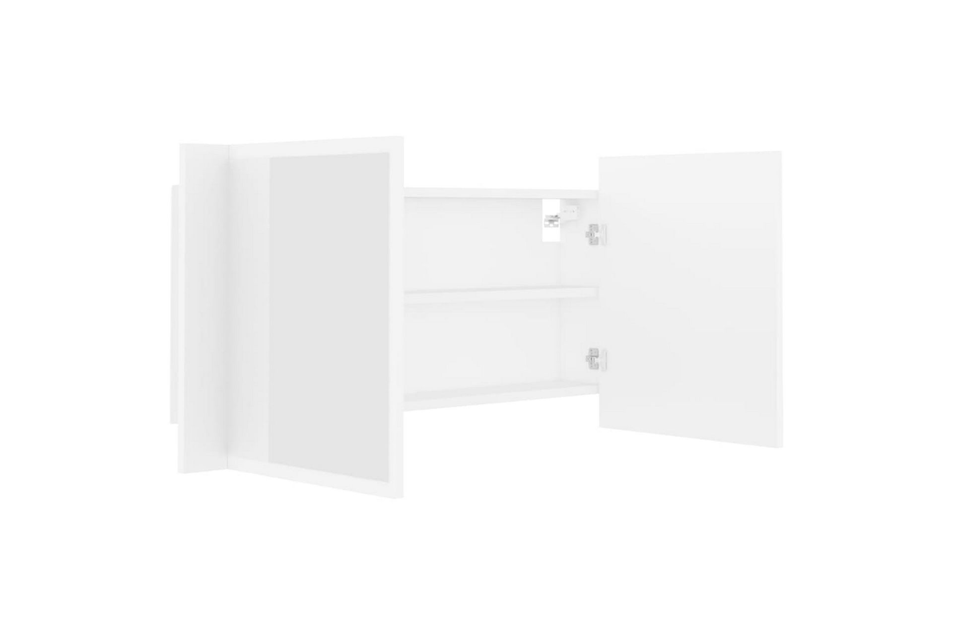 LED-speilskap til baderom hvit 90x12x45 cm - Hvit - Hus & oppussing - Kjøkken & bad - Baderom - Baderomsmøbler & baderomsinnredning - Speilskap