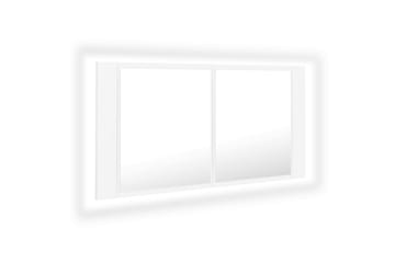 LED-speilskap til baderom hvit 90x12x45 cm - Hvit - Hus & oppussing - Kjøkken & bad - Baderom - Baderomsmøbler & baderomsinnredning - Speilskap