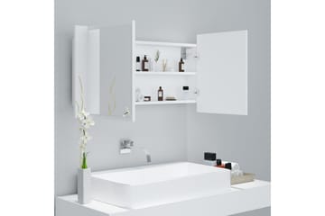 LED-speilskap til baderom hvit 90x12x45 cm - Hvit - Hus & oppussing - Kjøkken & bad - Baderom - Baderomsmøbler & baderomsinnredning - Speilskap