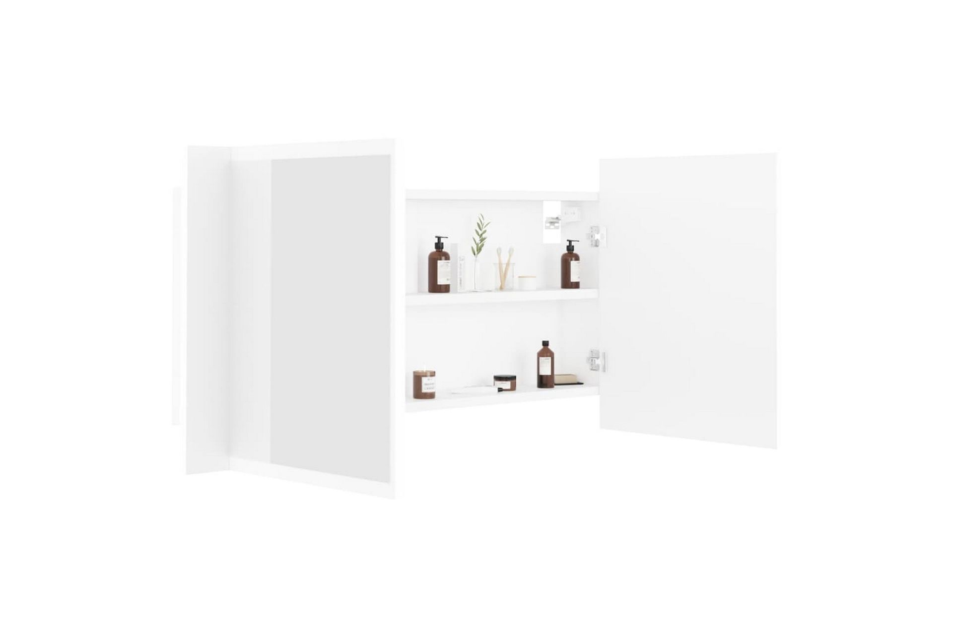 LED-speilskap til baderom hvit 90x12x45 cm - Hvit - Hus & oppussing - Kjøkken & bad - Baderom - Baderomsmøbler & baderomsinnredning - Speilskap