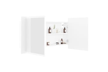 LED-speilskap til baderom hvit 90x12x45 cm - Hvit - Hus & oppussing - Kjøkken & bad - Baderom - Baderomsmøbler & baderomsinnredning - Speilskap