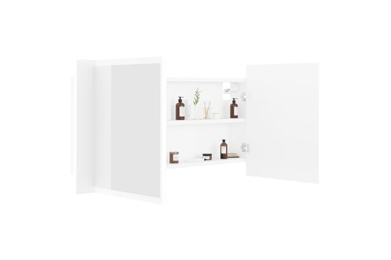LED-speilskap til baderom hvit 90x12x45 cm - Hvit - Hus & oppussing - Kjøkken & bad - Baderom - Baderomsmøbler & baderomsinnredning - Speilskap