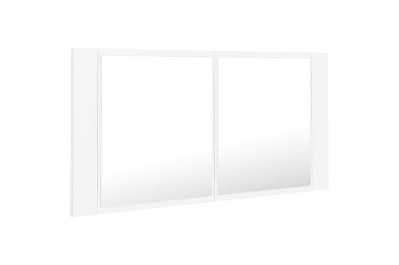 LED-speilskap til baderom hvit 90x12x45 cm - Hvit - Speilskap