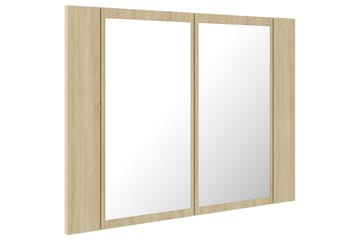 LED-speilskap til baderom sonoma eik 60x12x45 cm - Brun - Hus & oppussing - Kjøkken & bad - Baderom - Baderomsmøbler & baderomsinnredning - Speilskap