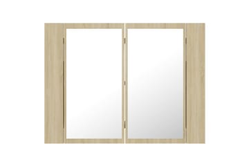 LED-speilskap til baderom sonoma eik 60x12x45 cm - Brun - Hus & oppussing - Kjøkken & bad - Baderom - Baderomsmøbler & baderomsinnredning - Speilskap