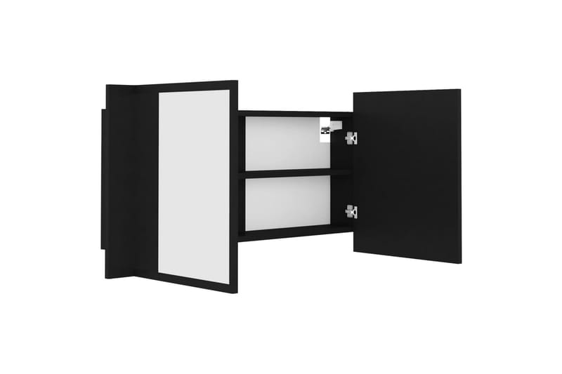 LED-speilskap til baderom svart 90x12x45 cm - Svart - Hus & oppussing - Kjøkken & bad - Baderom - Baderomsmøbler & baderomsinnredning - Speilskap