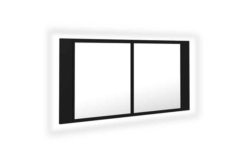 LED-speilskap til baderom svart 90x12x45 cm - Svart - Hus & oppussing - Kjøkken & bad - Baderom - Baderomsmøbler & baderomsinnredning - Speilskap
