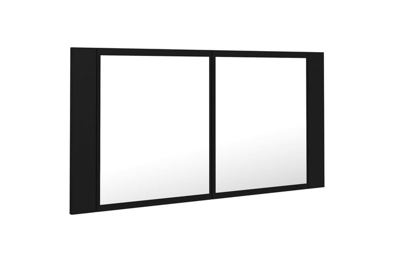 LED-speilskap til baderom svart 90x12x45 cm - Svart - Hus & oppussing - Kjøkken & bad - Baderom - Baderomsmøbler & baderomsinnredning - Speilskap