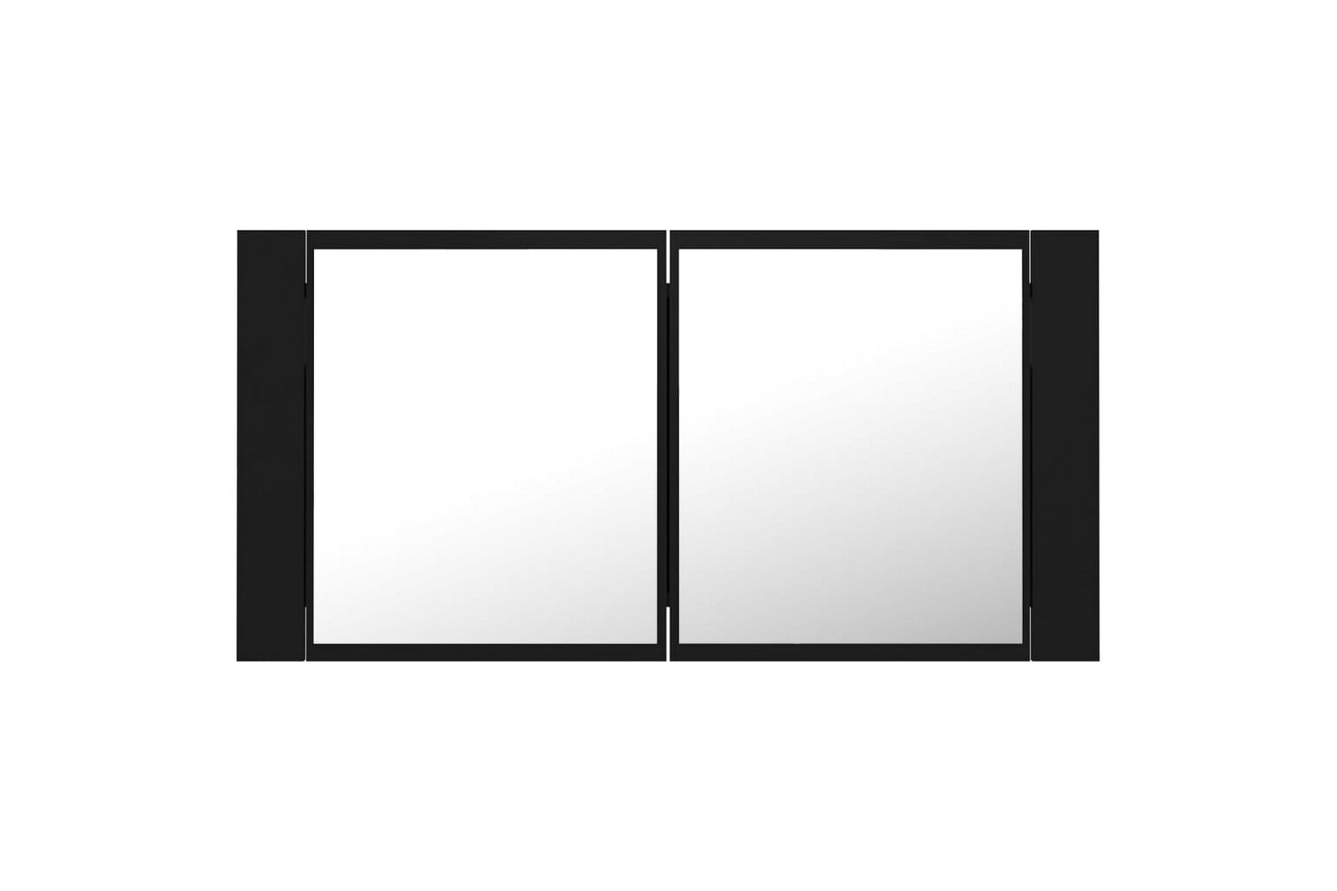 LED-speilskap til baderom svart 90x12x45 cm - Svart - Hus & oppussing - Kjøkken & bad - Baderom - Baderomsmøbler & baderomsinnredning - Speilskap