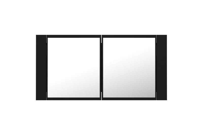 LED-speilskap til baderom svart 90x12x45 cm - Svart - Hus & oppussing - Kjøkken & bad - Baderom - Baderomsmøbler & baderomsinnredning - Speilskap