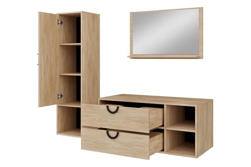 Merlinor Møbelsett for Bad - Beige - Hus & oppussing - Kjøkken & bad - Baderom - Baderomsmøbler & baderomsinnredning - Komplette møbelpakker