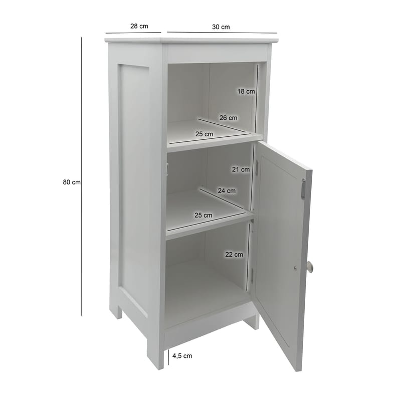 Morano baderomsskap 30x80 cm Wienerfletting - hvit og sølvfarget - Hus & oppussing - Kjøkken & bad - Baderom - Baderomsmøbler & baderomsinnredning - Baderomsskap
