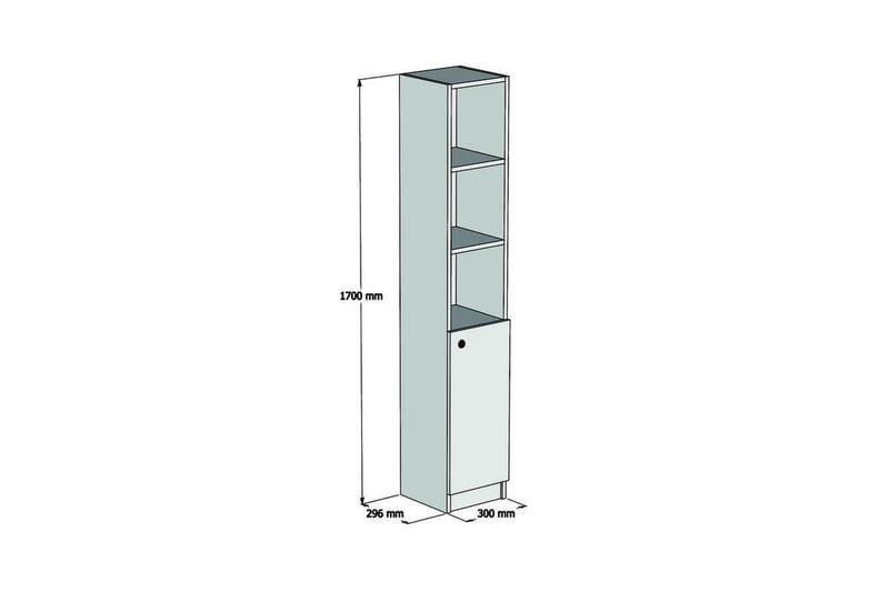 Andifli Baderomsoppbevaring 30x170 cm - Brun - Hus & oppussing - Kjøkken & bad - Baderom - Baderomsmøbler & baderomsinnredning - Oppbevaring til baderom