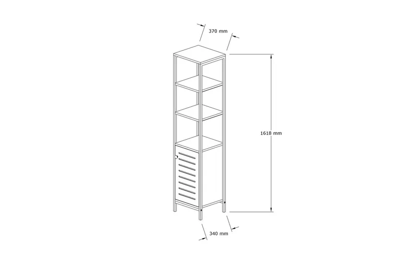 Andifli Baderomsoppbevaring 38x162,2 cm - Blå - Hus & oppussing - Kjøkken & bad - Baderom - Baderomsmøbler & baderomsinnredning - Oppbevaring til baderom