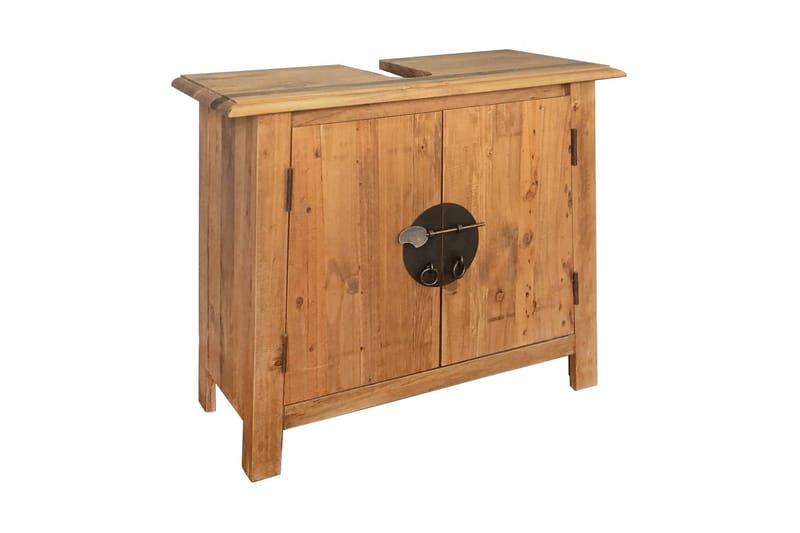 Baderomsskap heltre resirkulert furu 70x32x63 cm - Oppbevaring til baderom