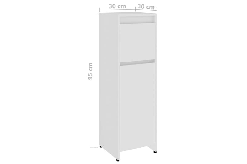 Baderomsskap hvit 30x30x95 cm sponplate - Hvit - Hus & oppussing - Kjøkken & bad - Baderom - Baderomsmøbler & baderomsinnredning - Oppbevaring til baderom