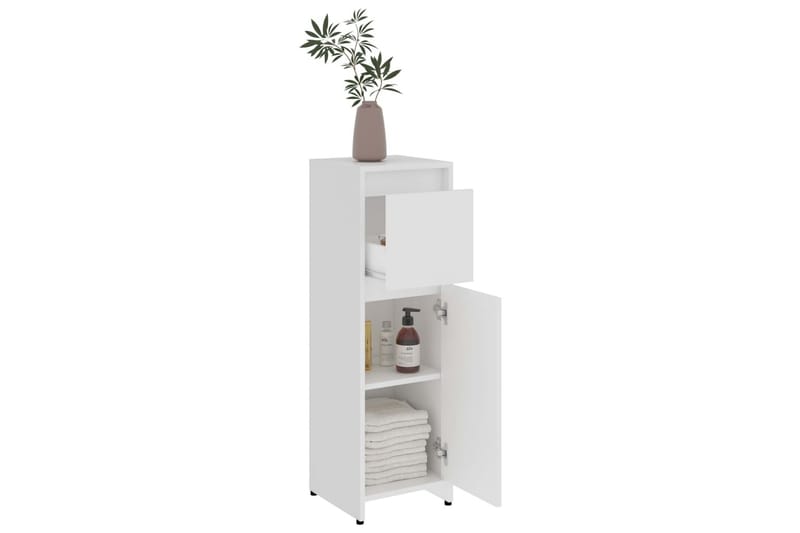 Baderomsskap hvit 30x30x95 cm sponplate - Hvit - Hus & oppussing - Kjøkken & bad - Baderom - Baderomsmøbler & baderomsinnredning - Oppbevaring til baderom