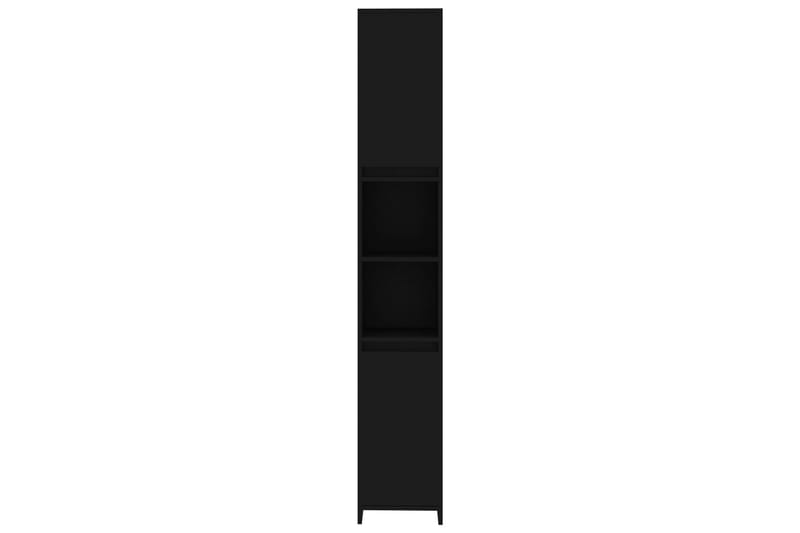 Baderomsskap svart 30x30x183,5 cm sponplate - Svart - Oppbevaring til baderom