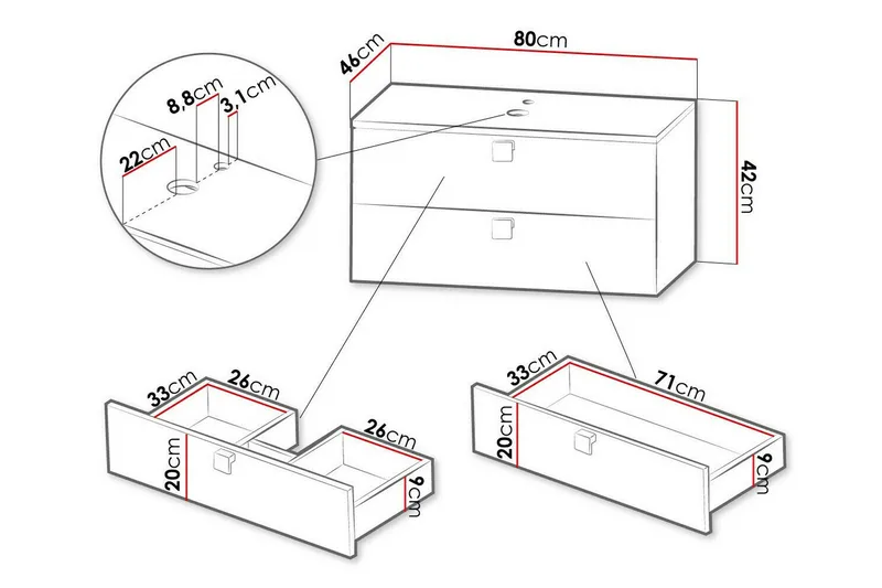Glenndale Badrumsförvaring Concept 55 Grey - Hus & oppussing - Kjøkken & bad - Baderom - Baderomsmøbler & baderomsinnredning - Oppbevaring til baderom