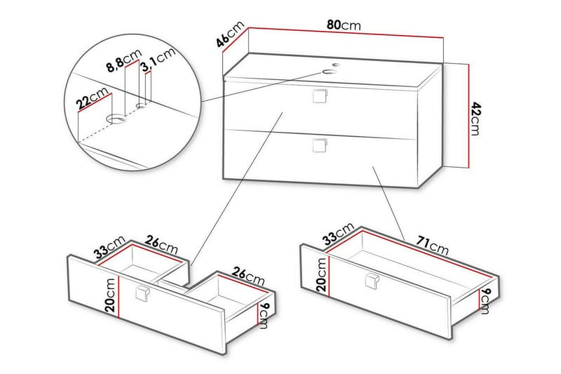 Glenndale Badrumsförvaring Concept 55 Grey - Hus & oppussing - Kjøkken & bad - Baderom - Baderomsmøbler & baderomsinnredning - Oppbevaring til baderom