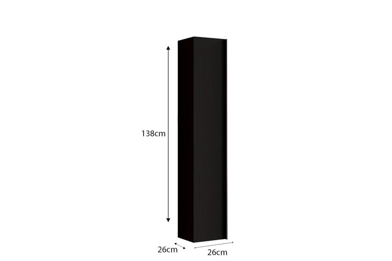 Parona Högskåp Badrum 26x138 cm - Svart - Hus & oppussing - Kjøkken & bad - Baderom - Baderomsmøbler & baderomsinnredning - Baderomsskap