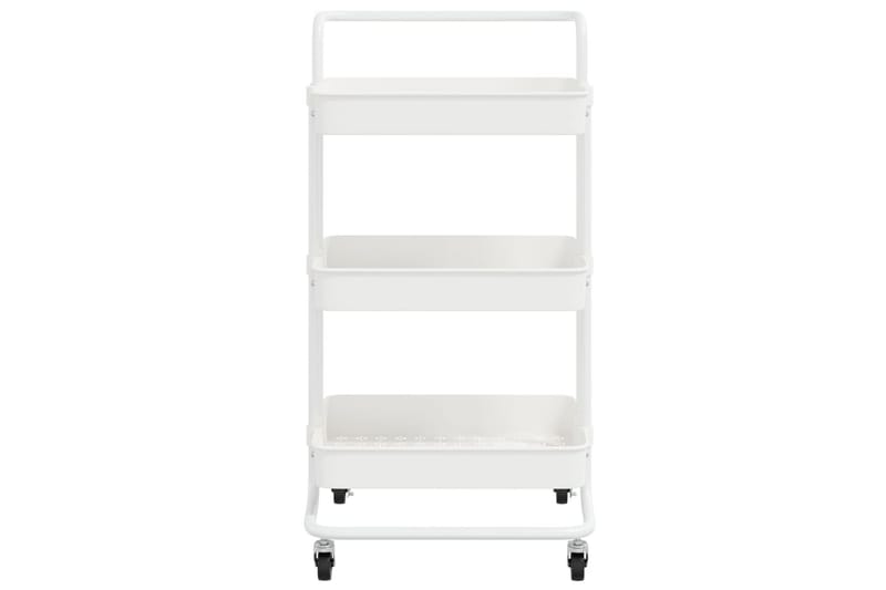 3-etasjers kjøkkenvogn hvit 42x25x83,5 cm jern og ABS - Hvit - Hus & oppussing - Kjøkken & bad - Baderom - Baderomsmøbler & baderomsinnredning - Rullevogn baderom