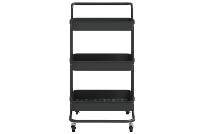 3-etasjers kjøkkenvogn svart 42x25x83,5 cm jern og ABS - Svart - Hus & oppussing - Kjøkken & bad - Baderom - Baderomsmøbler & baderomsinnredning - Rullevogn baderom