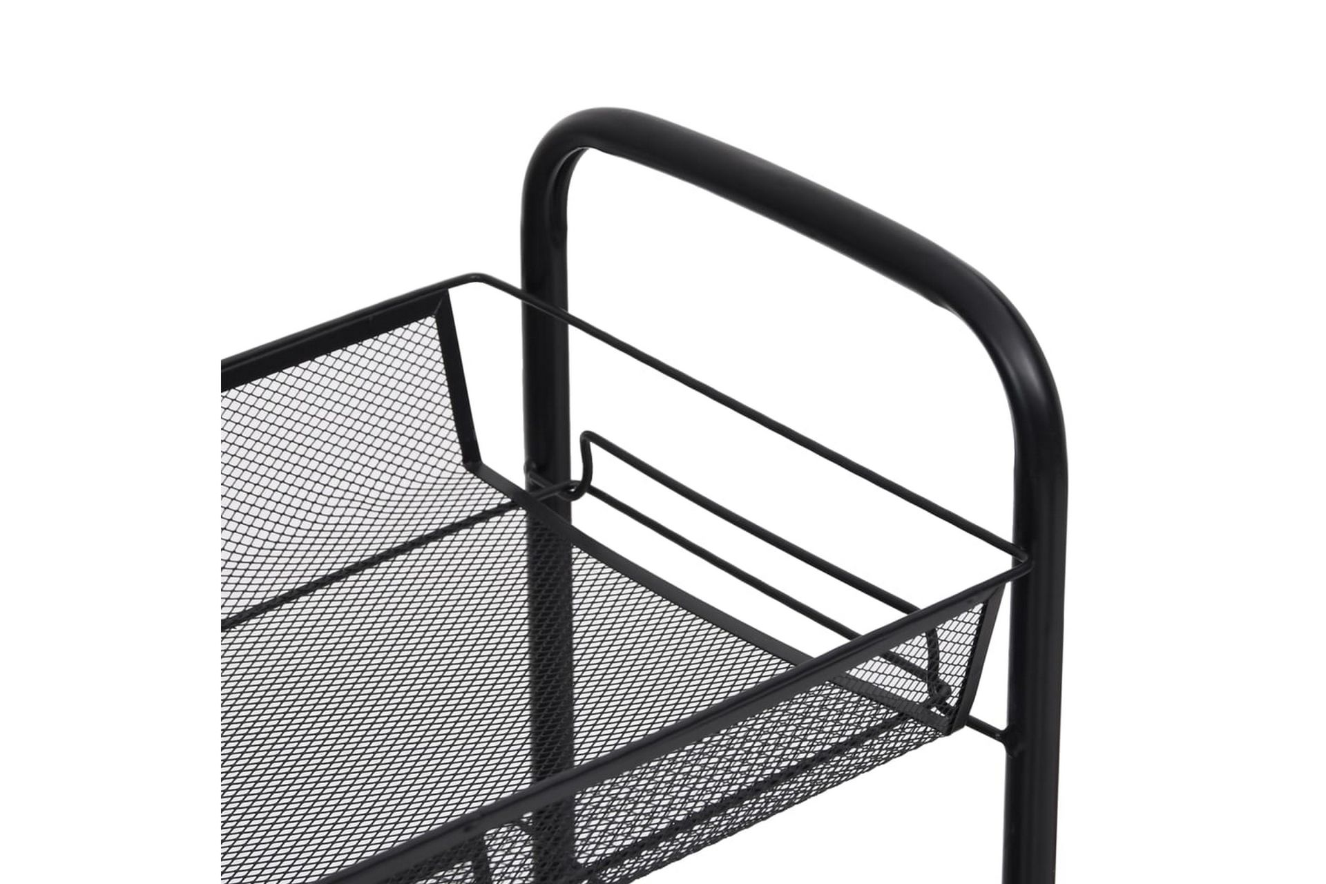 3-etasjers kjøkkenvogn svart 46x26x64 cm jern - Svart - Hus & oppussing - Kjøkken & bad - Baderom - Baderomsmøbler & baderomsinnredning - Rullevogn baderom