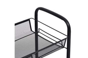 3-etasjers kjøkkenvogn svart 46x26x64 cm jern - Svart - Hus & oppussing - Kjøkken & bad - Baderom - Baderomsmøbler & baderomsinnredning - Rullevogn baderom