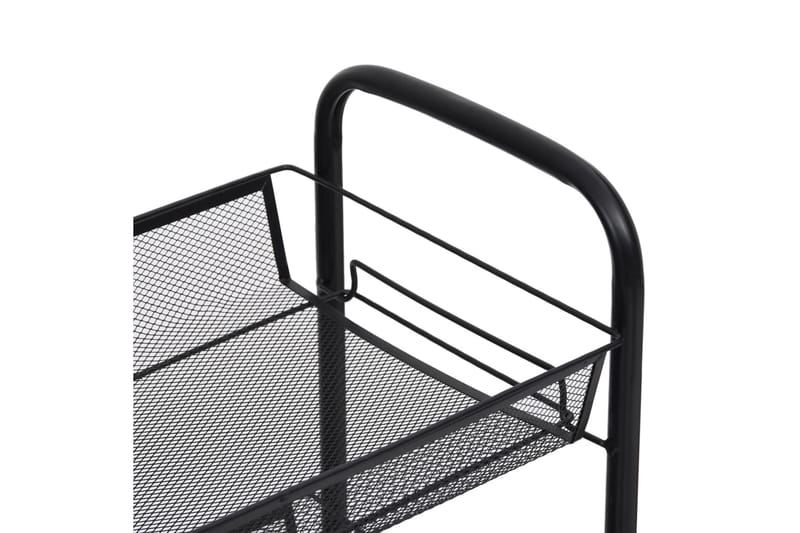 3-etasjers kjøkkenvogn svart 46x26x64 cm jern - Svart - Hus & oppussing - Kjøkken & bad - Baderom - Baderomsmøbler & baderomsinnredning - Rullevogn baderom
