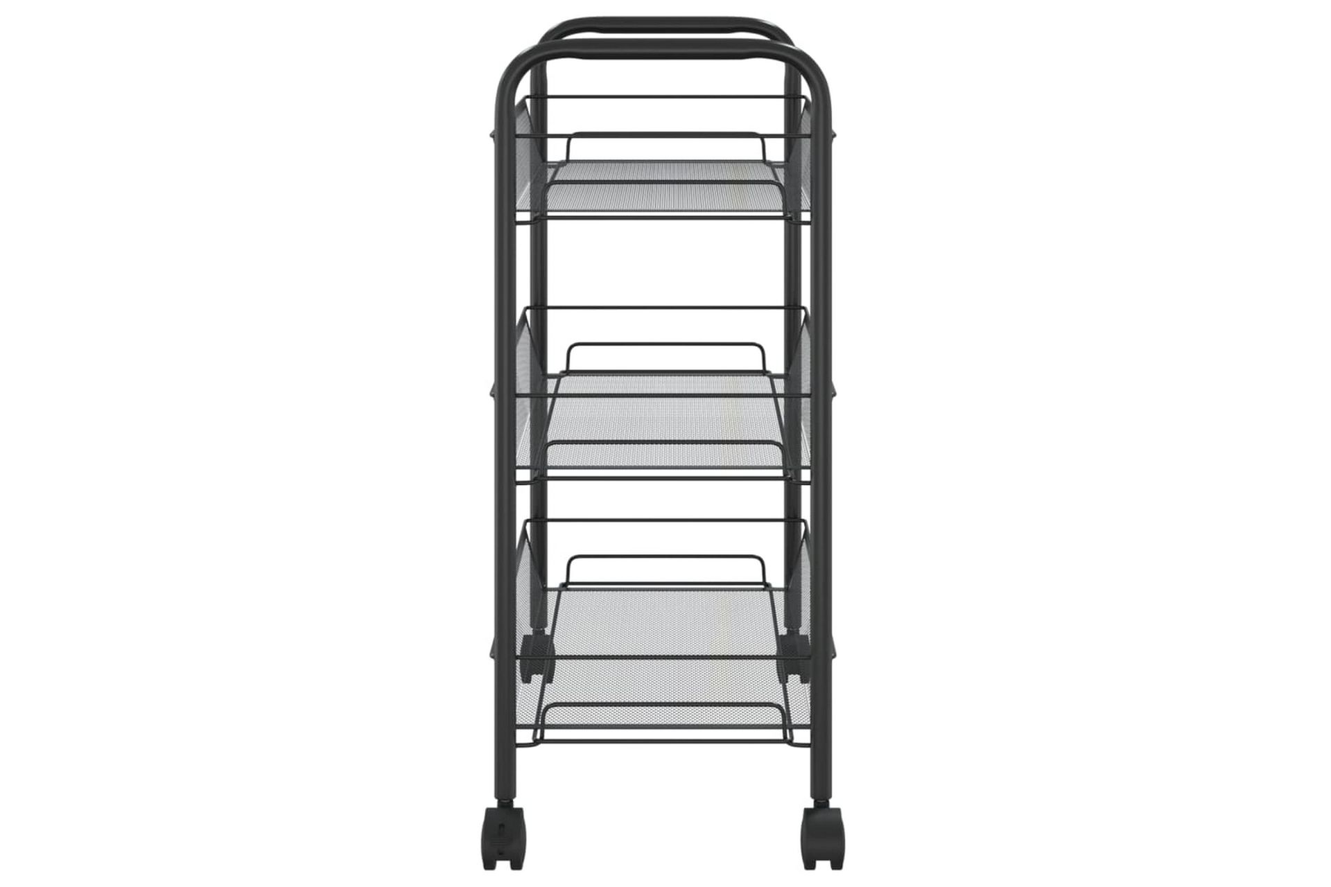 3-etasjers kjøkkenvogn svart 46x26x64 cm jern - Svart - Hus & oppussing - Kjøkken & bad - Baderom - Baderomsmøbler & baderomsinnredning - Rullevogn baderom
