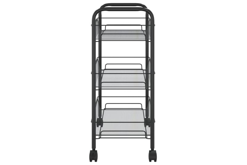 3-etasjers kjøkkenvogn svart 46x26x64 cm jern - Svart - Hus & oppussing - Kjøkken & bad - Baderom - Baderomsmøbler & baderomsinnredning - Rullevogn baderom