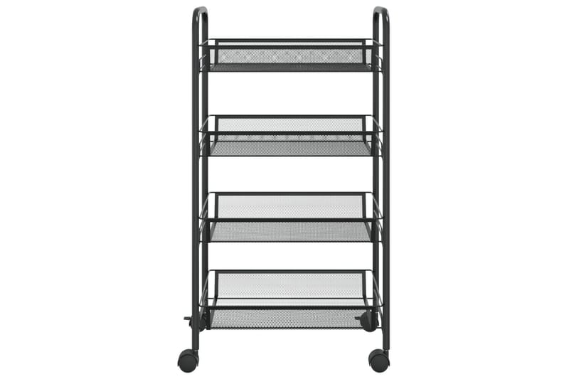 4-etasjers kjøkkenvogn svart 46x26x85 cm jern - Svart - Hus & oppussing - Kjøkken & bad - Baderom - Baderomsmøbler & baderomsinnredning - Rullevogn baderom