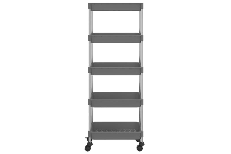 5-etasjers kjøkkenvogn grå 40x22x116 cm jern og ABS - Grå - Hus & oppussing - Kjøkken & bad - Baderom - Baderomsmøbler & baderomsinnredning - Rullevogn baderom