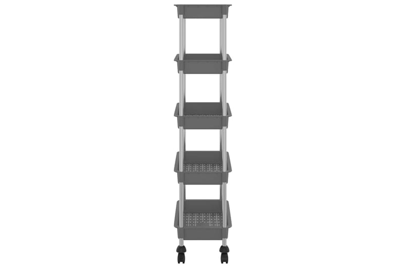 5-etasjers kjøkkenvogn grå 40x22x116 cm jern og ABS - Grå - Hus & oppussing - Kjøkken & bad - Baderom - Baderomsmøbler & baderomsinnredning - Rullevogn baderom