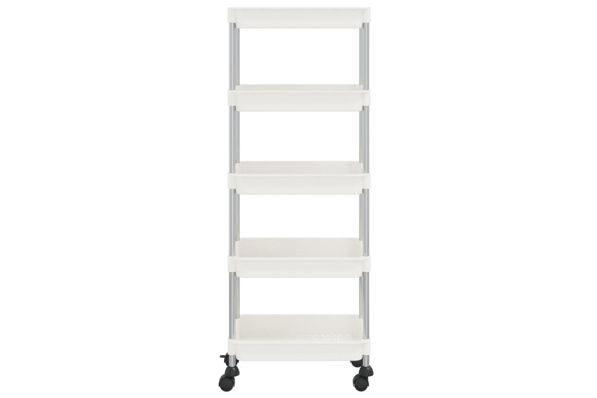 5-etasjers kjøkkenvogn hvit 40x22x116 cm jern og ABS - Hvit - Hus & oppussing - Kjøkken & bad - Baderom - Baderomsmøbler & baderomsinnredning - Rullevogn baderom