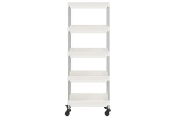 5-etasjers kjøkkenvogn hvit 40x22x116 cm jern og ABS - Hvit - Hus & oppussing - Kjøkken & bad - Baderom - Baderomsmøbler & baderomsinnredning - Rullevogn baderom
