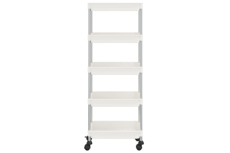 5-etasjers kjøkkenvogn hvit 40x22x116 cm jern og ABS - Hvit - Hus & oppussing - Kjøkken & bad - Baderom - Baderomsmøbler & baderomsinnredning - Rullevogn baderom